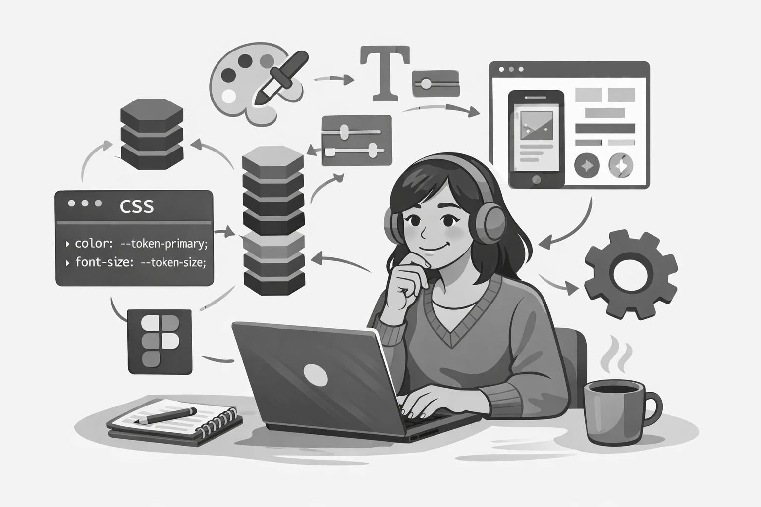 A developer working on a design system.