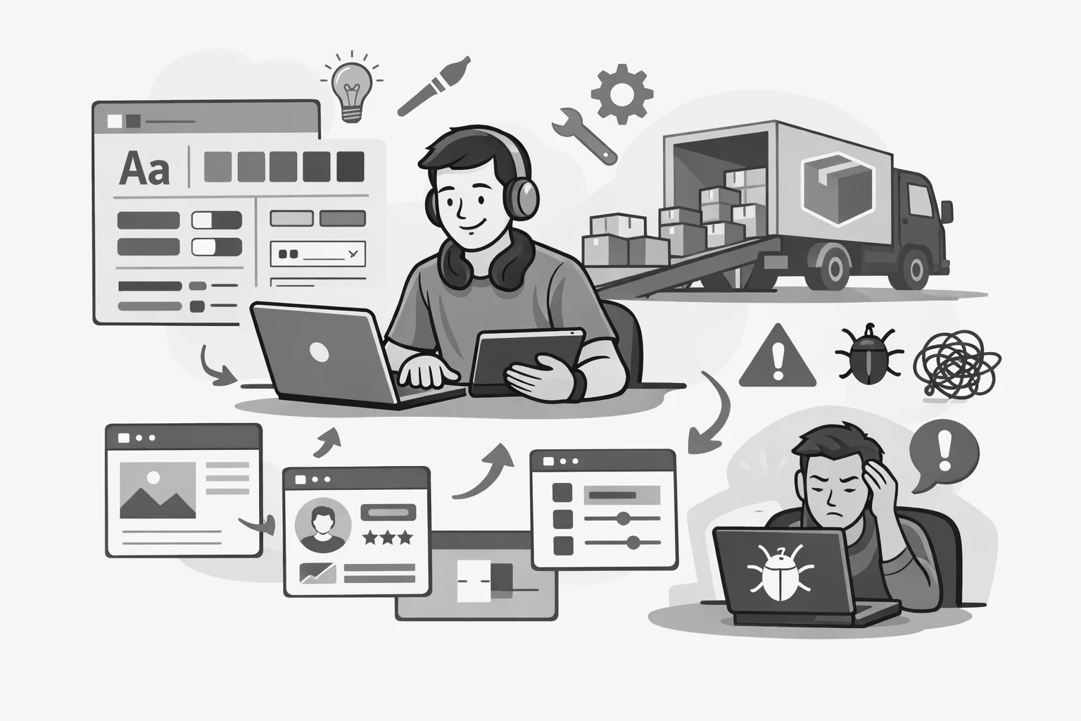 A developer working on a design system.