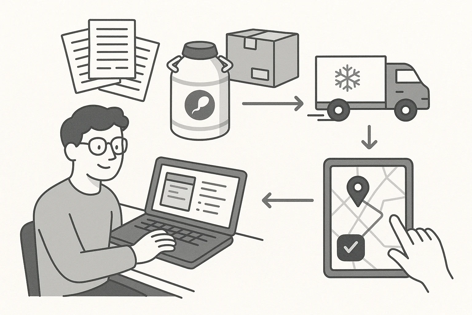 IVFCRYO web application shipping process.