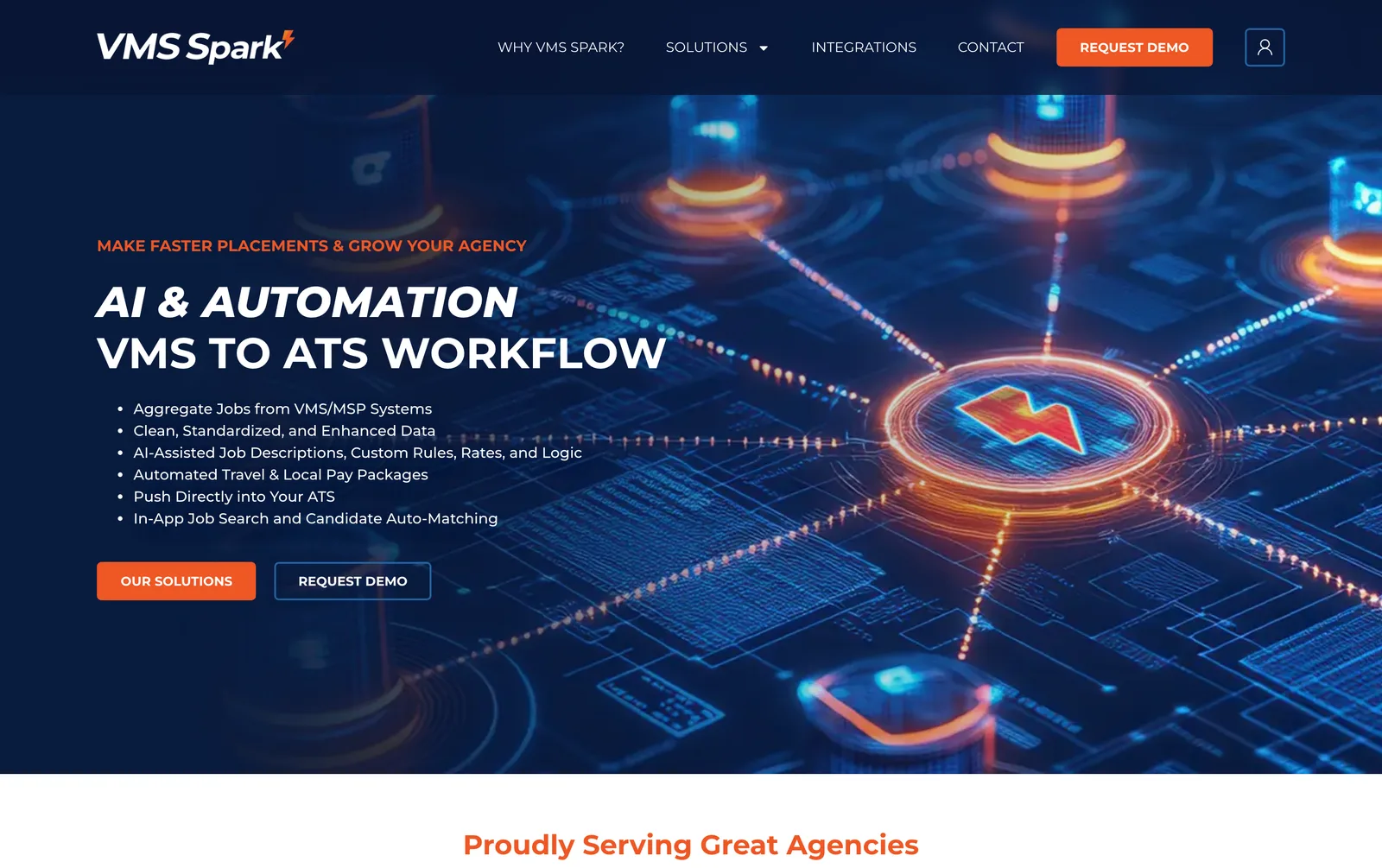VMSpark homepage, live